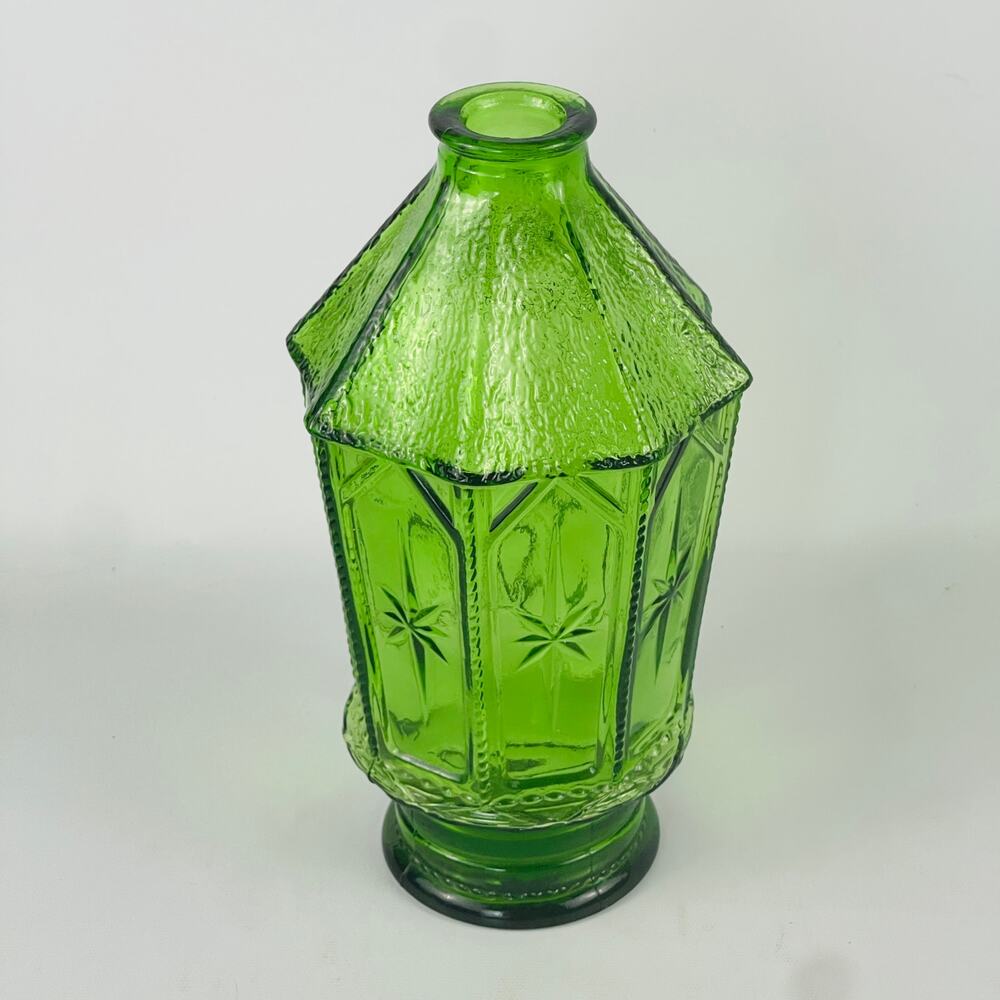 Wheaton Emerald Lantern Green Glass Star Pattern 9 1/2"